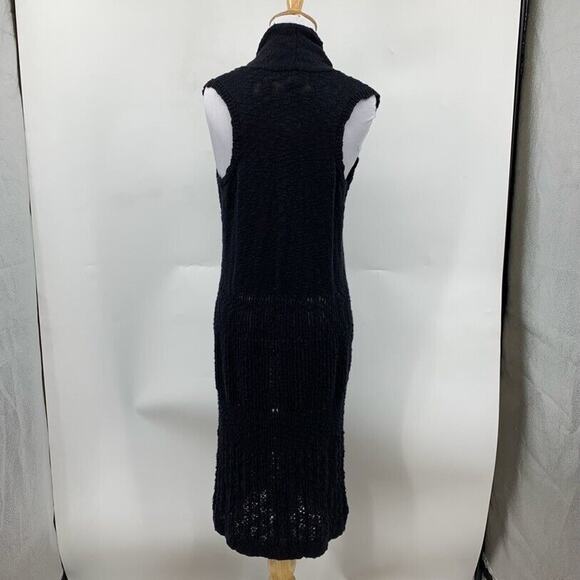 Caslon Cardigan Womens XS Extra Small Black Knit Sleeveless Longline Open Front - Picture 6 of 15